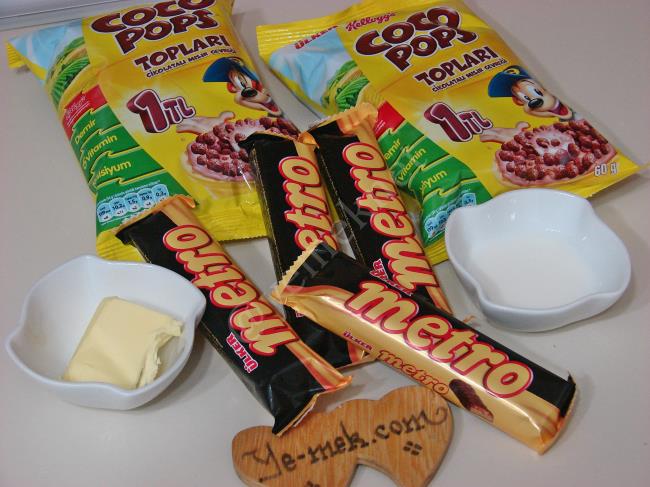Metro Çikolatalı Coco Pops Topları Nasıl Yapılır? (1/12) Resimli