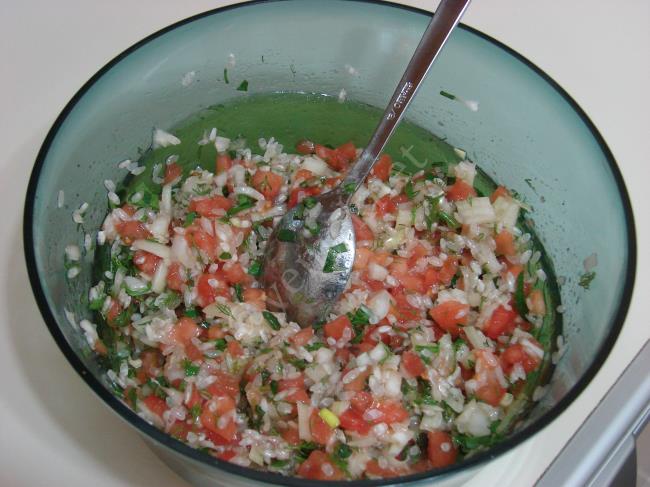 Fırında Zeytinyağlı Biber Dolması - Yapılışı (4/16) 