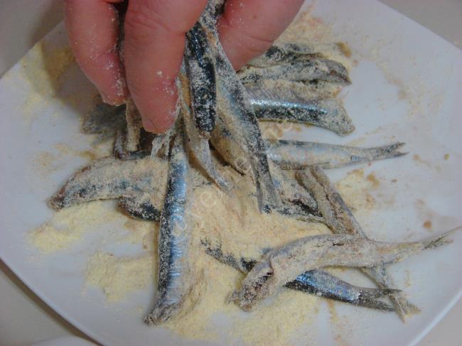 Fırında Mısır Unlu Hamsi Tava - Yapılışı (3/8) 