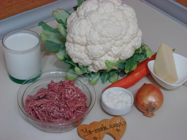 Fırında Beşamel Soslu Kıymalı Karnabahar - Yapılışı (1/16) 