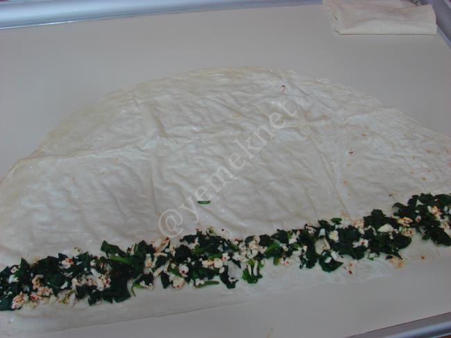 Tavada Ispanaklı Kol Böreği - Yapılışı (6/16) 