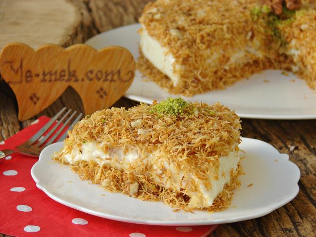 Muhallebili Kadayıf Pastası Nasıl Yapılır? (14/16) Resimli Yemek