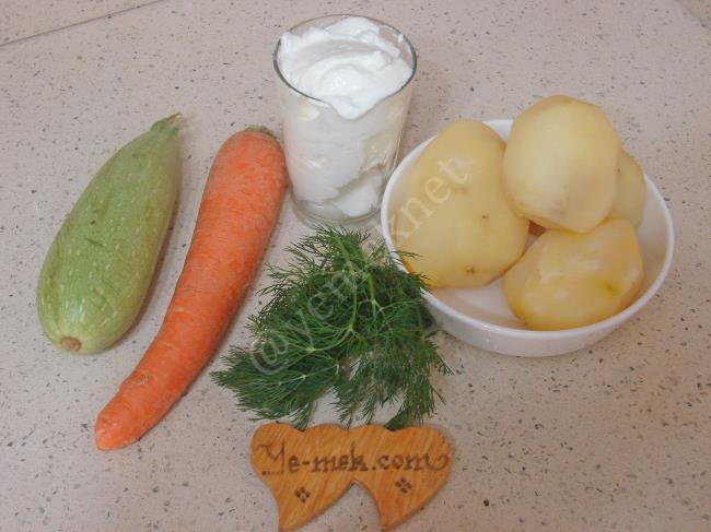 Yoğurtlu Sebze Salatası - Yapılışı (1/8) 