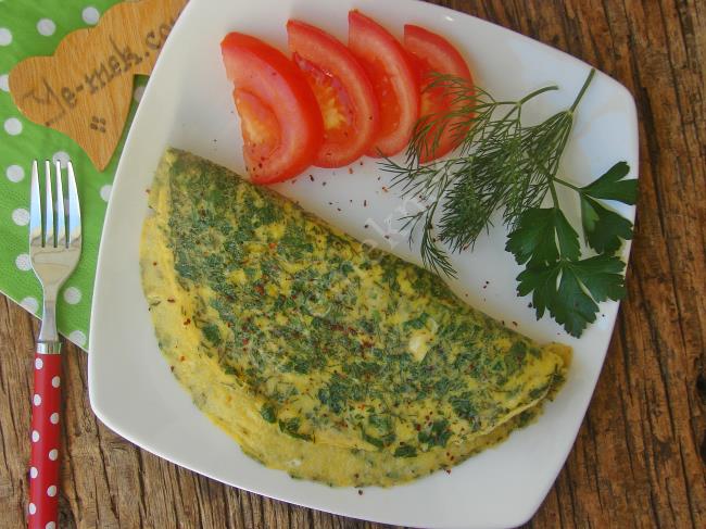 Maydanozlu Dereotlu Omlet - Yapılışı (9/12) 