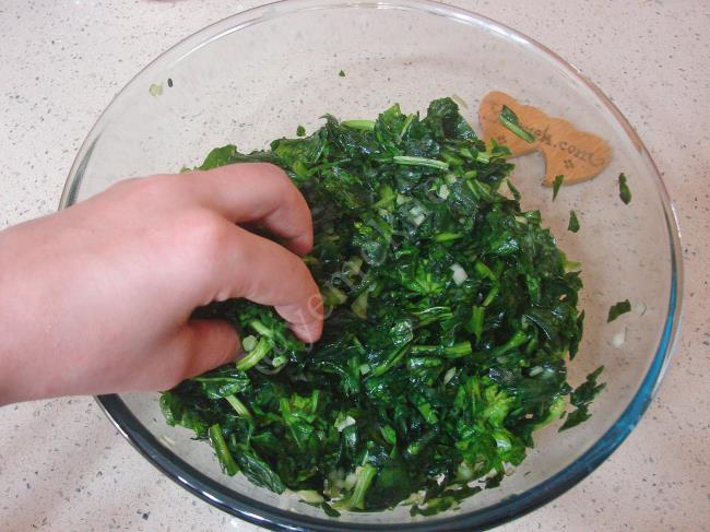 Hamursuz Ispanak Böreği - Yapılışı (4/16) 