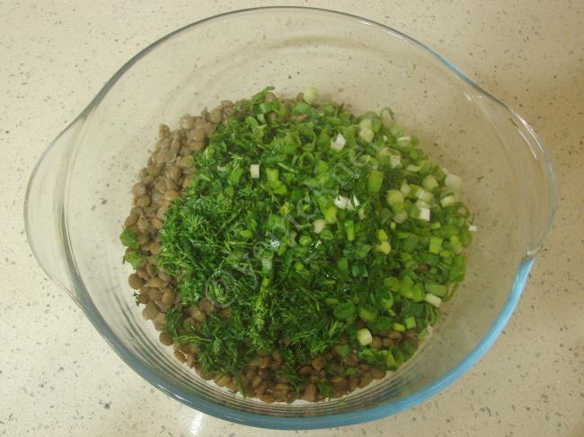 Yeşil Mercimek Salatası - Yapılışı (3/8) 