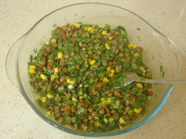 Yeşil Mercimek Salatası - Yapılışı (5/8) 