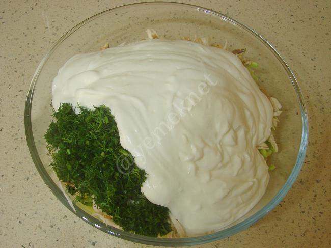 Tavuklu Kabak Salatası - Yapılışı (8/12) 