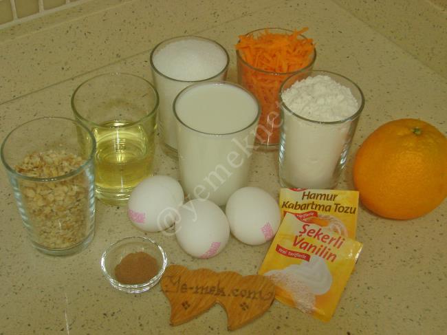 Portakallı Havuçlu Kek Malzemeleri Portakallı Havuçlu Kek Yemek
