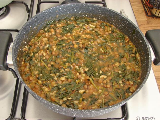 Yeşil Mercimekli Ispanak Yemeği - Yapılışı (10/12) 