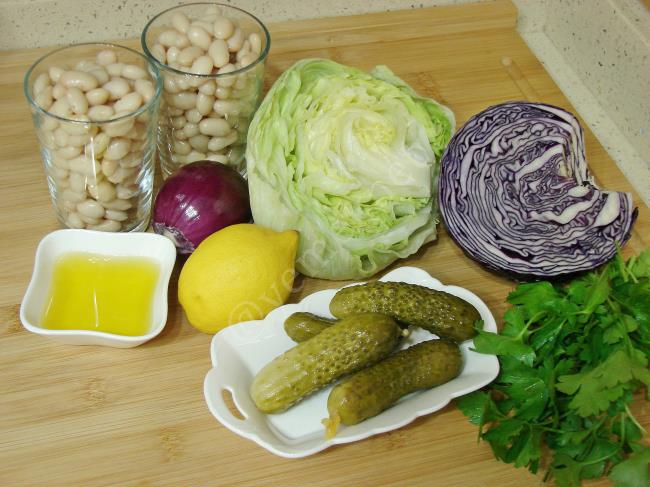 Kırmızı Lahanalı Fasulye Salatası - Yapılışı (1/8) 