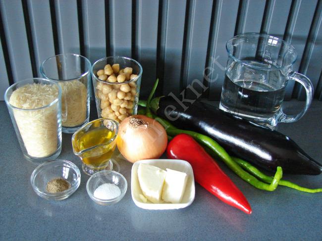 Patlıcanlı Nohutlu Pilav - Yapılışı (1/12) 