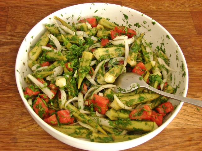 Bamya Salatası - Yapılışı (6/8) 