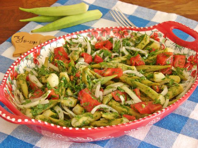 Bamya Salatası - Yapılışı (7/8) 
